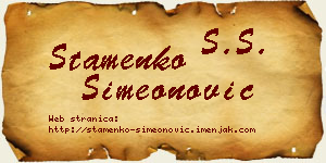 Stamenko Simeonović vizit kartica